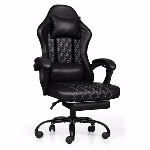 Levede Ergonomic Gaming Chair in Black with Headrest, Adjustable Height and Swivel Function – 8
