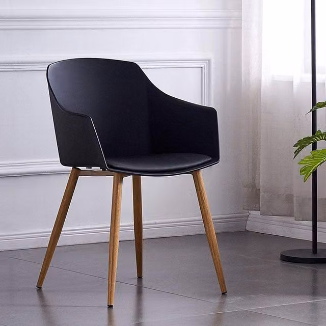 Life Interiors Set of 2 Eden Dining Chairs with Padded Synthetic Leather Cushions in Black and White