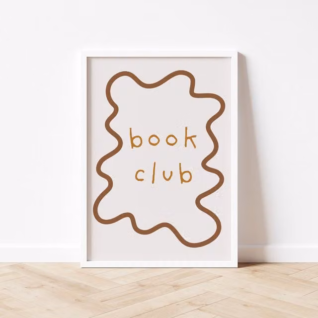 Autumns Corner Book Club Wavy Edition Typography Print, A4