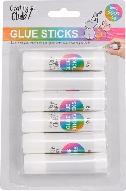 Crafty Club White Glue Sticks, Pack of 6