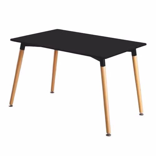 Life Interiors Halo Rectangular Dining Table with Oak Legs in Black or White – 4