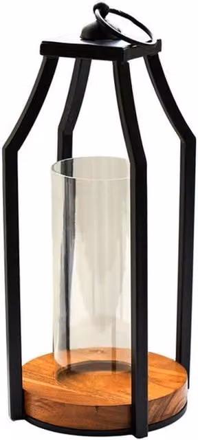 Lemon Pavilion Furniture and Decor Felicity Circular Base Lantern in Black, W20 x D20 x H44 cm