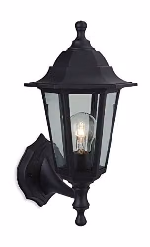 Netlighting Malmo Black Resin Outdoor Wall Lantern Uplight/Downlight IP44 E27 – 1