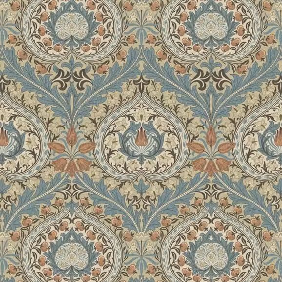 William Morris Eden Digitally Printed Fabric in Blue