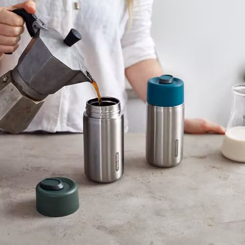 Black + Blum Insulated Stainless Steel Coffee Cup with Lid, Blue, 340ml – 5