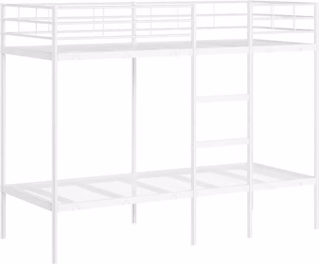 Berkfield Home Metal Bunk Bed in White, W/D/H: 80 x 200 cm