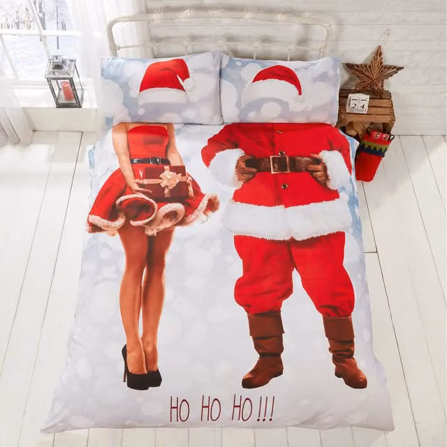 Rapport Home Selfie Santa Christmas Duvet Set and Pillowcase in Multicolour