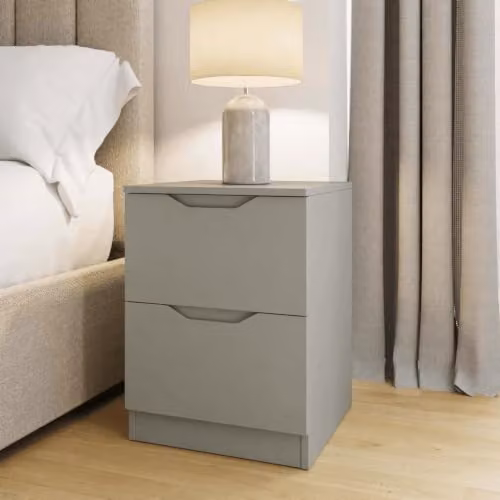 FWStyle Luno 2 Drawer Bedside Table in Green and White, W/D/H: 40 x 40 x 55 cm – 2