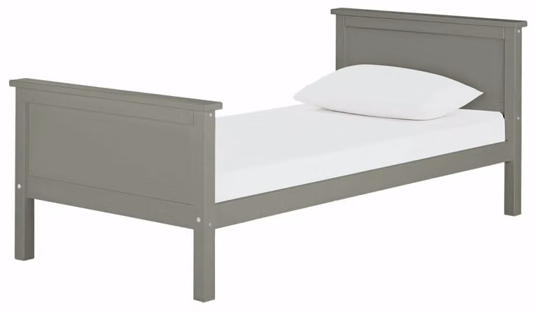 Brooklyn Single Bed Frame in Grey, Modern Solid Wood Design for Children, W/D/H: 100 x 200 x 120 cm