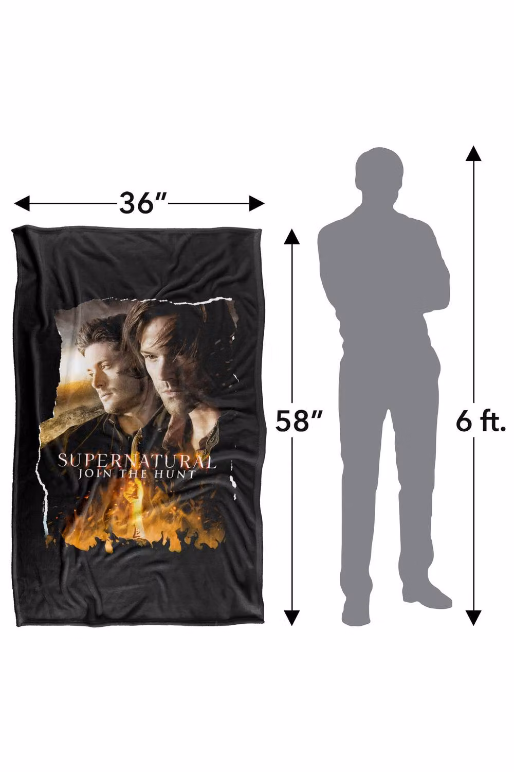 LOGOVISION Supernatural Sam Dean Mark Of Cain Silky Touch Super Soft Fleece Throw Blanket, Multicolour, W: 91 cm, D: 147 cm – 8
