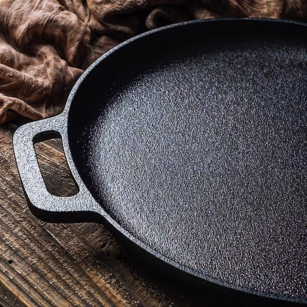 Kelvenix Uncoated Cast Iron Grill Pan in Black, Diameter: 27.5 cm – 5