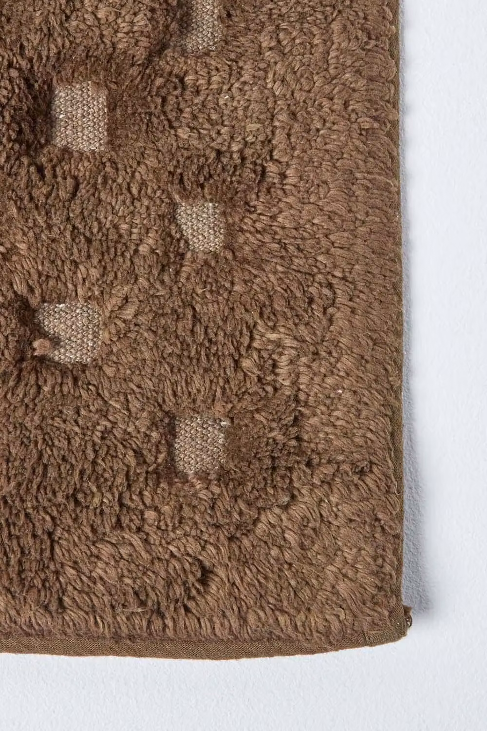Homescapes Cotton Check Border Bath Mat in Brown, W/D/H: 75 x 45 x 6 cm – 2
