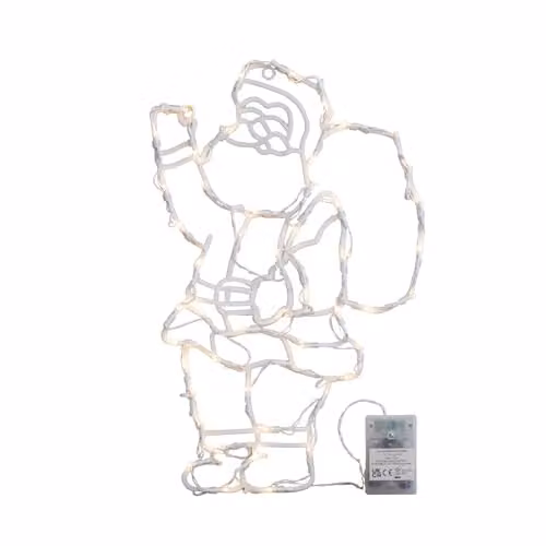 Samuel Alexander Hanging Christmas Santa with Warm White Multi-Action LEDs, White, H 44 cm x W 25 cm – 3