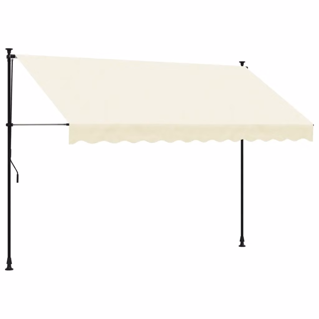 Berkfield Home Retractable Cream Fabric and Steel Awning W: 300 cm, D: 150 cm – 2