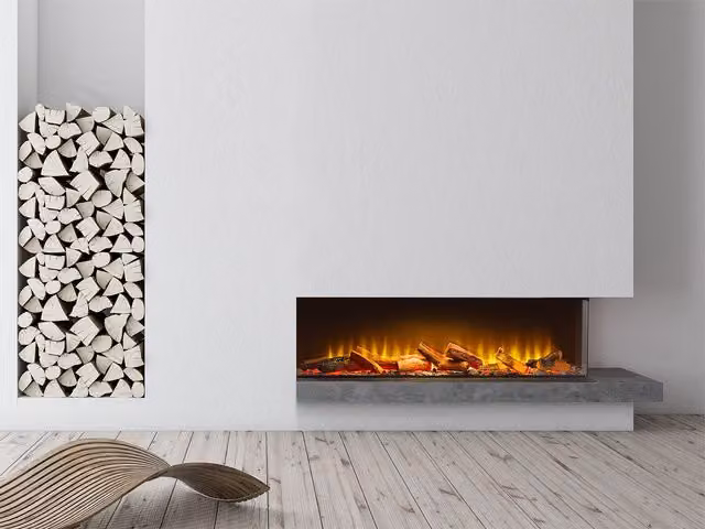 Acantha Aspire 100 Corner View Media Wall Electric Fire in Black