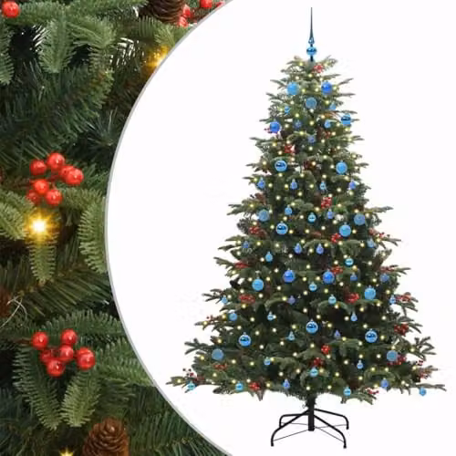vidaXL Artificial Christmas Tree with 300 LEDs in Green, Height: 210 cm – 1