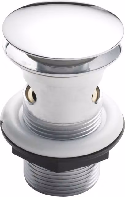 Balterley Round Push Button Slotted Basin Waste with Overflow in Silver