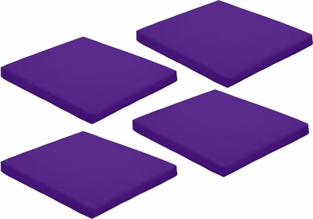 Gardenista Purple Square Outdoor Patio Seat Pad and Garden Chair Cushion Set of 4