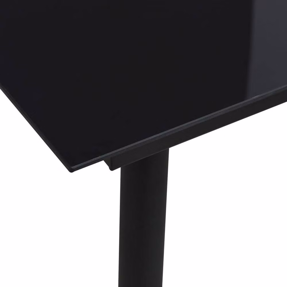 Berkfield Home Garden Dining Table in Black Steel and Glass, W/D/H: 80 x 80 x 74 cm – 2