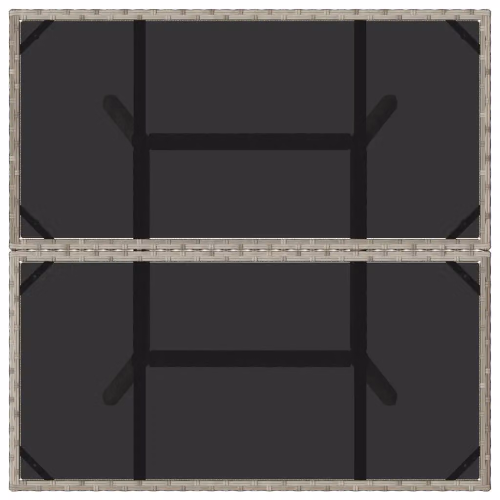 Berkfield Home Modern Garden Table with Glass Top, Light Grey, W/D/H: 80 x 80 x 75 cm – 4