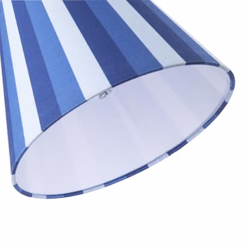 Happy Homewares Modern Blue Striped Linen Fabric Coolie Lamp Shade with White Cotton Inner Lining, W/D/H: 18 x 18 x 25 cm – 2