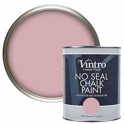 Vintro No Seal Chalk Paint in Albert Bridge Dusky Pink, 1 Litre