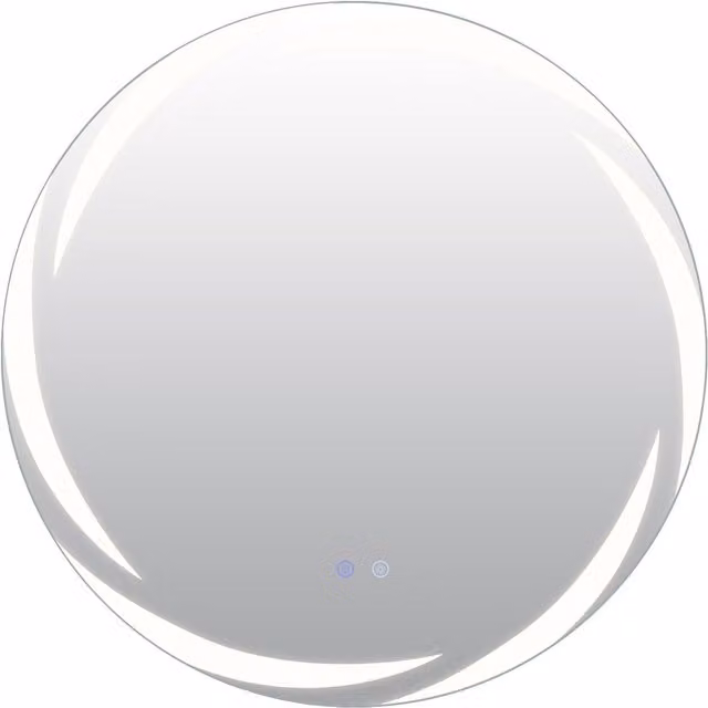 Costway Round Explosion-proof Tempered Glass Wall Mirror with Dimmable LED Light and Touch Switch in Silver