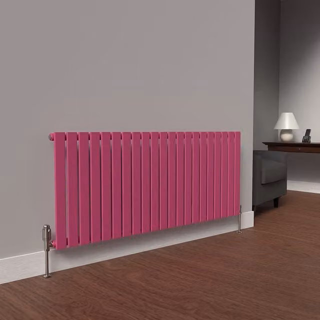 Lux Heat Flat Horizontal Coloured Radiator in Barbie Pink, W: 60 cm, H: 147 cm