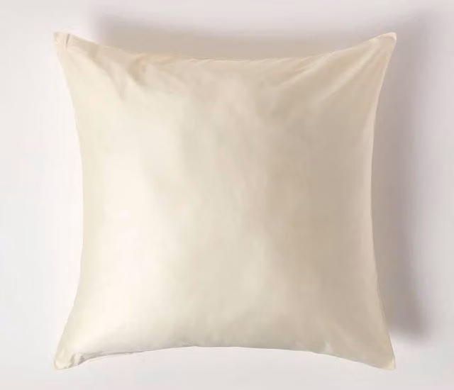 Homescapes Mako Sateen Combed Cotton Continental Pillowcase, 400 TC, Beige, 80 x 80 cm