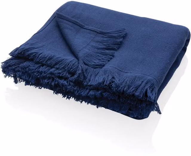 Ukiyo Keiko Aware Navy Blue Cotton Hammam Bath Towel
