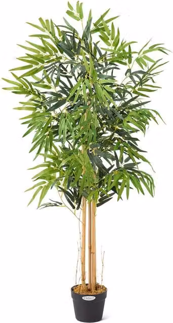 Christow Artificial Green Bamboo Plant in Pot, Height: 120 cm