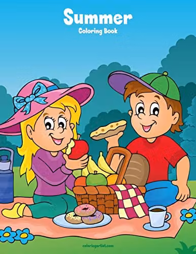 Summer Coloring Book 1: Volume 1 Multicolour Childrens Paper Coloring Book by Createspace