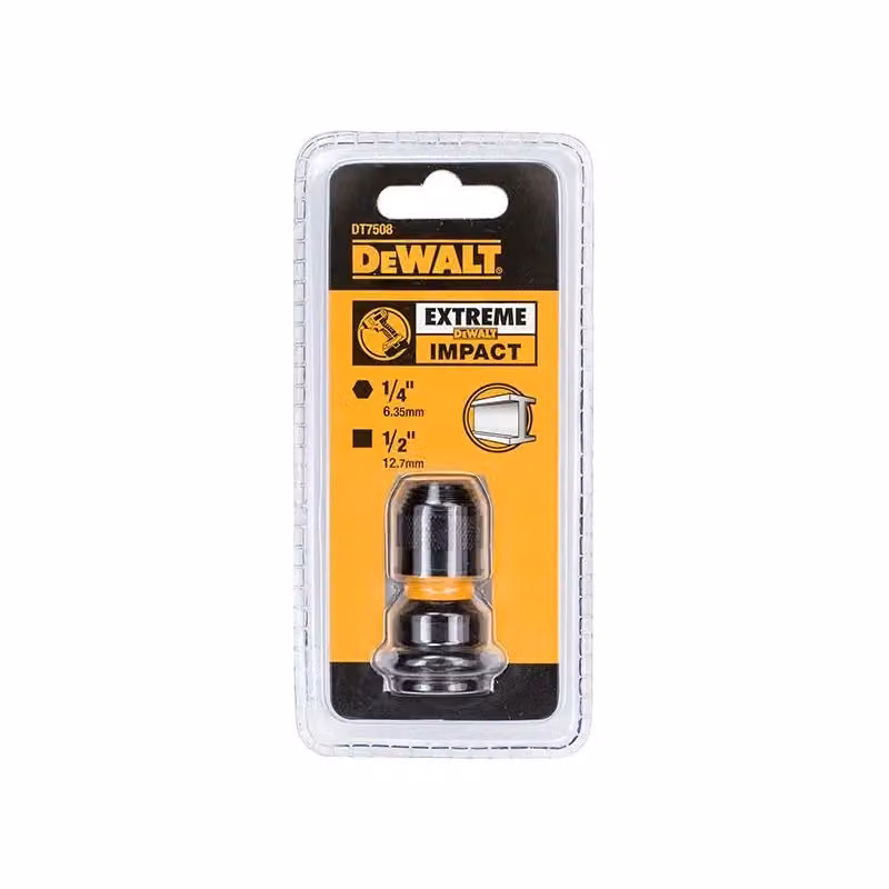 DeWalt DT7508 1/2 inch Drive to 1/4 inch Hex Impact Adaptor, Multicolour – 3