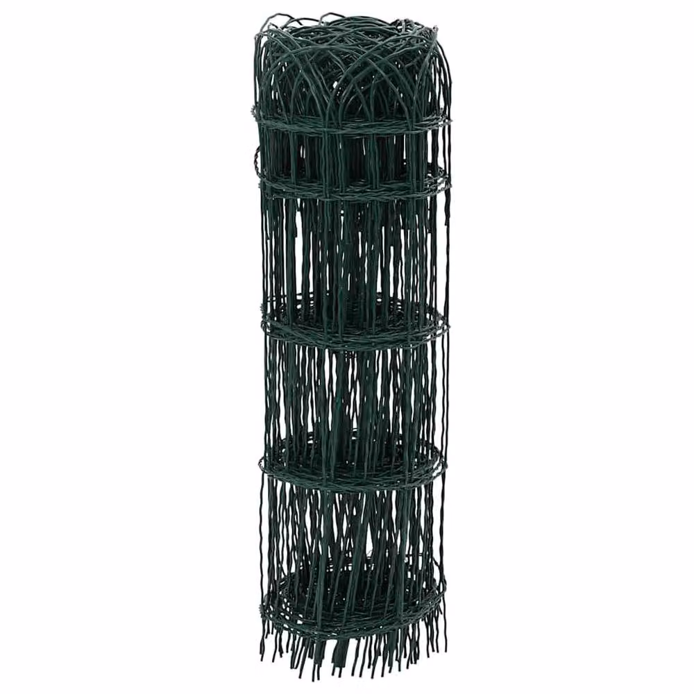 Berkfield Home Decorative Garden Border Fence, Powder-coated Steel, Green, 10 x 0.65 m – 3