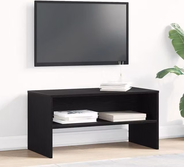 Berkfield Home Modern Black Oak TV Cabinet W/D/H: 80 x 40 x 40 cm