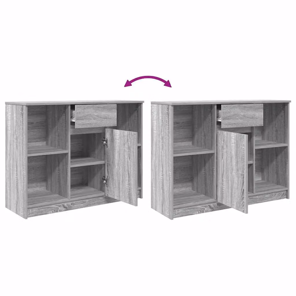 Berkfield Home Grey Sonoma Sideboard with Drawer, W/D/H: 101 x 35 x 76 cm – 3