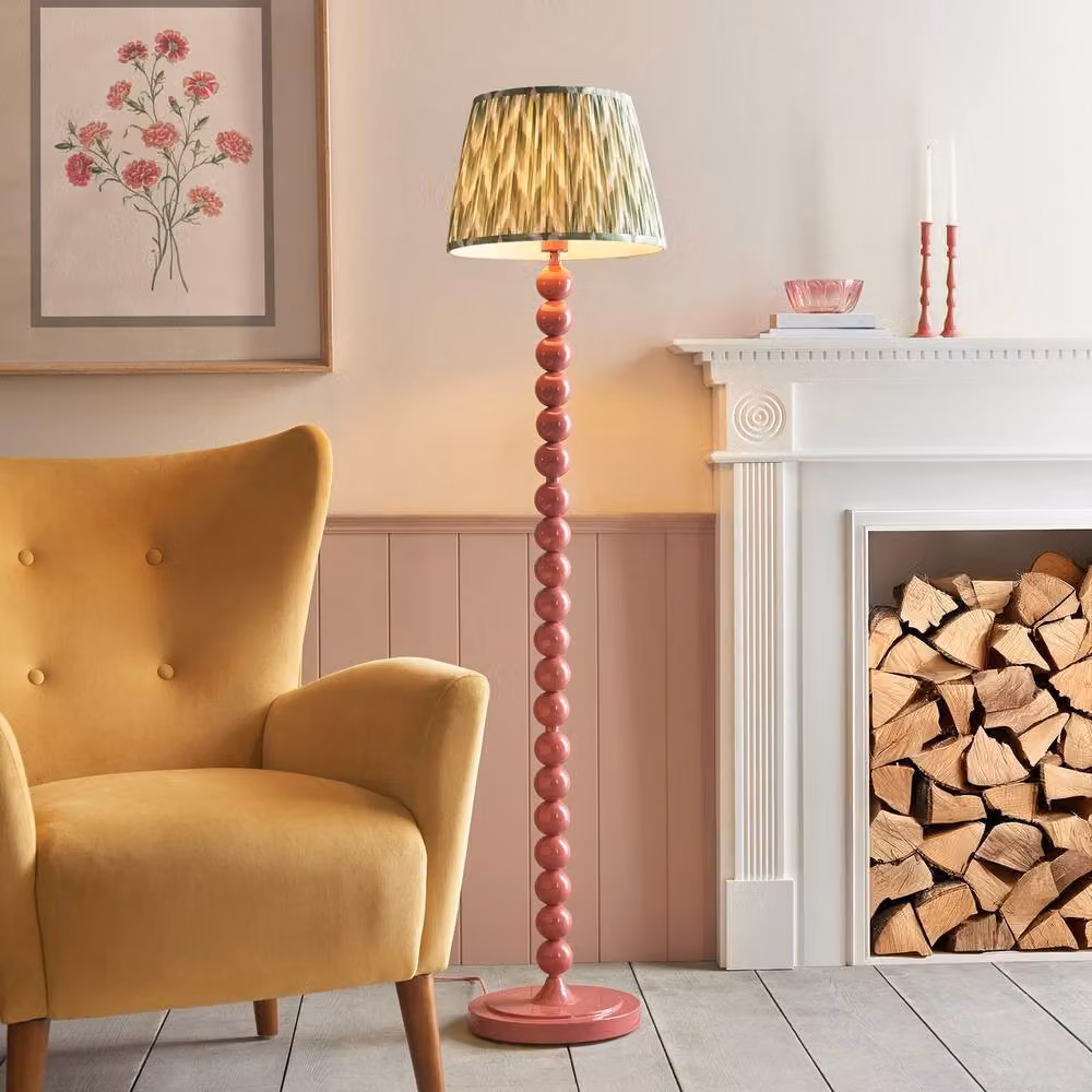 Netlighting Higgledy Pink and Green Floor Lamp with Fabric Shade and E27 Socket – 2