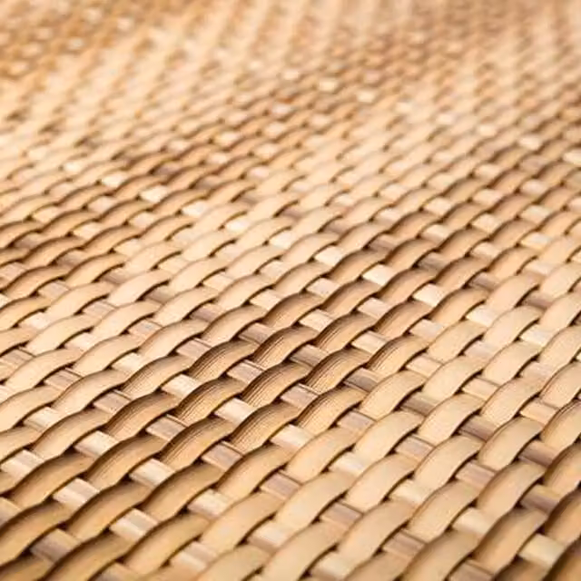 Primrose Artificial Rattan Weave Balcony Screening Mat in Two Toned Sand and Yellow