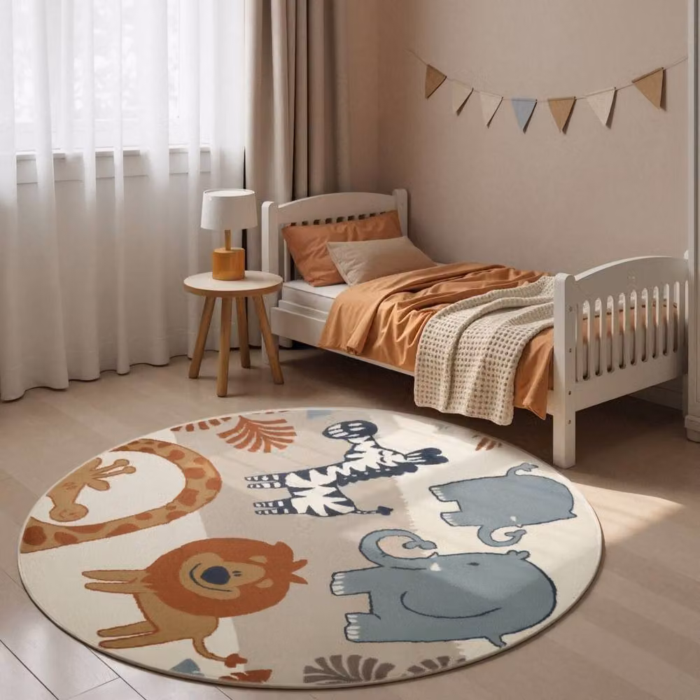 THE RUGS Adventures Kids Savanna Rug, Cream Multicolour, W: 120 cm, D: 170 cm – 2