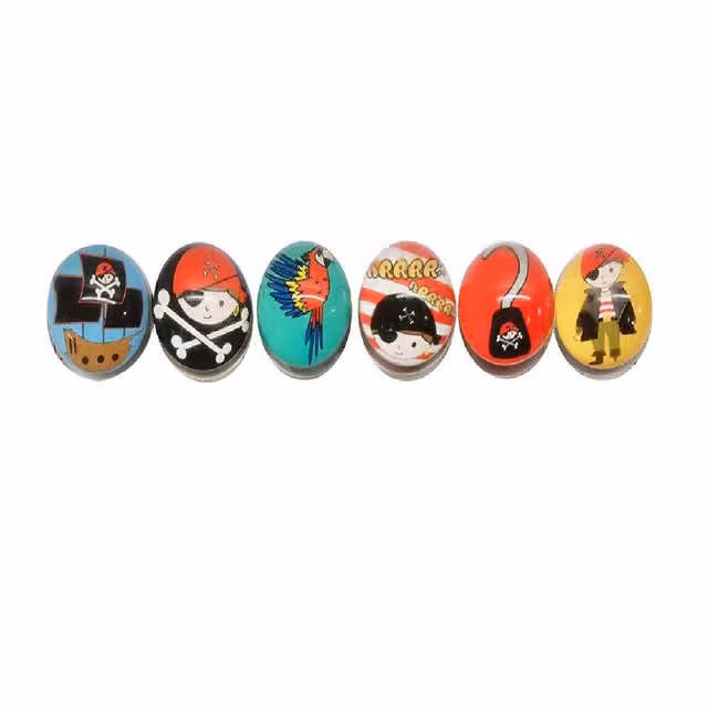 LG-Imports Pack of 50 Pirate Bouncy Balls, 32mm, White and Multicolour