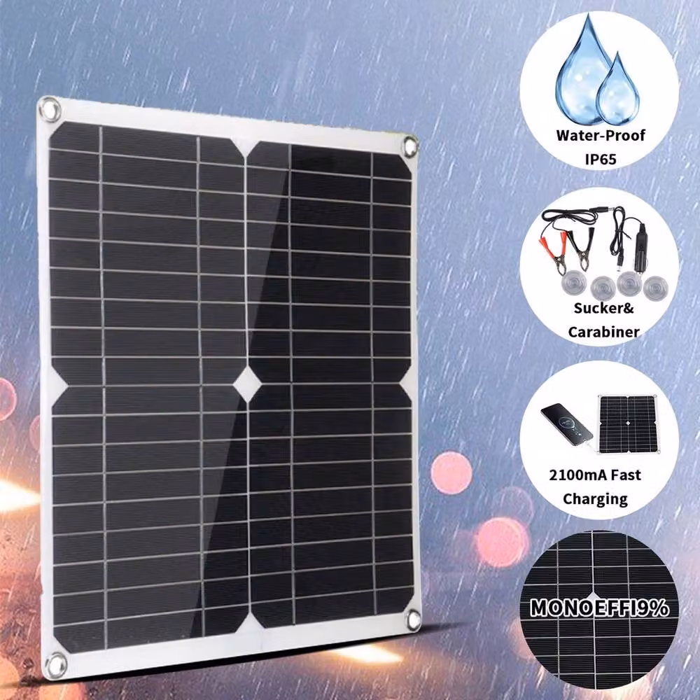 NESTLUNE 600W Solar Panel Kit with 12V Battery and Controller, Black, W: 1000 cm, H: 52 cm – 3