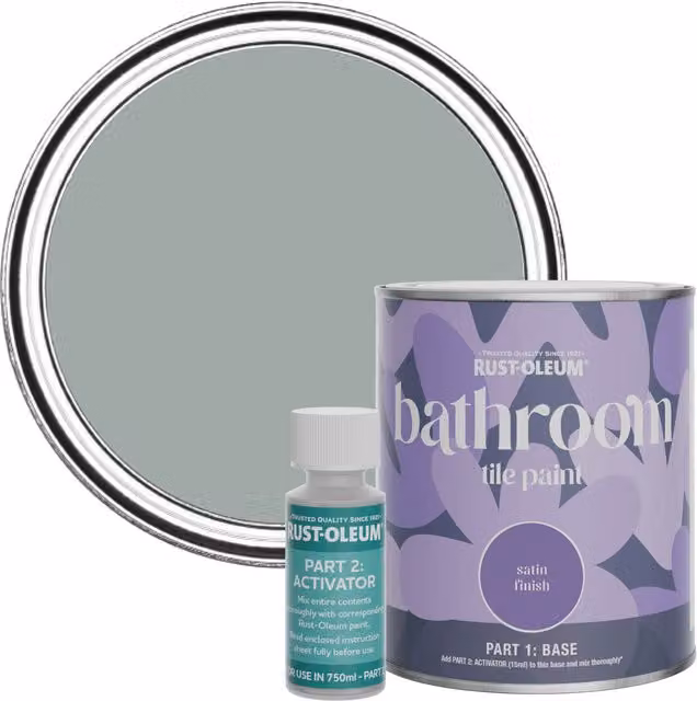 Rust-Oleum Bathroom Tile Paint in Satin Finish, Pitch Grey, 0.75 l