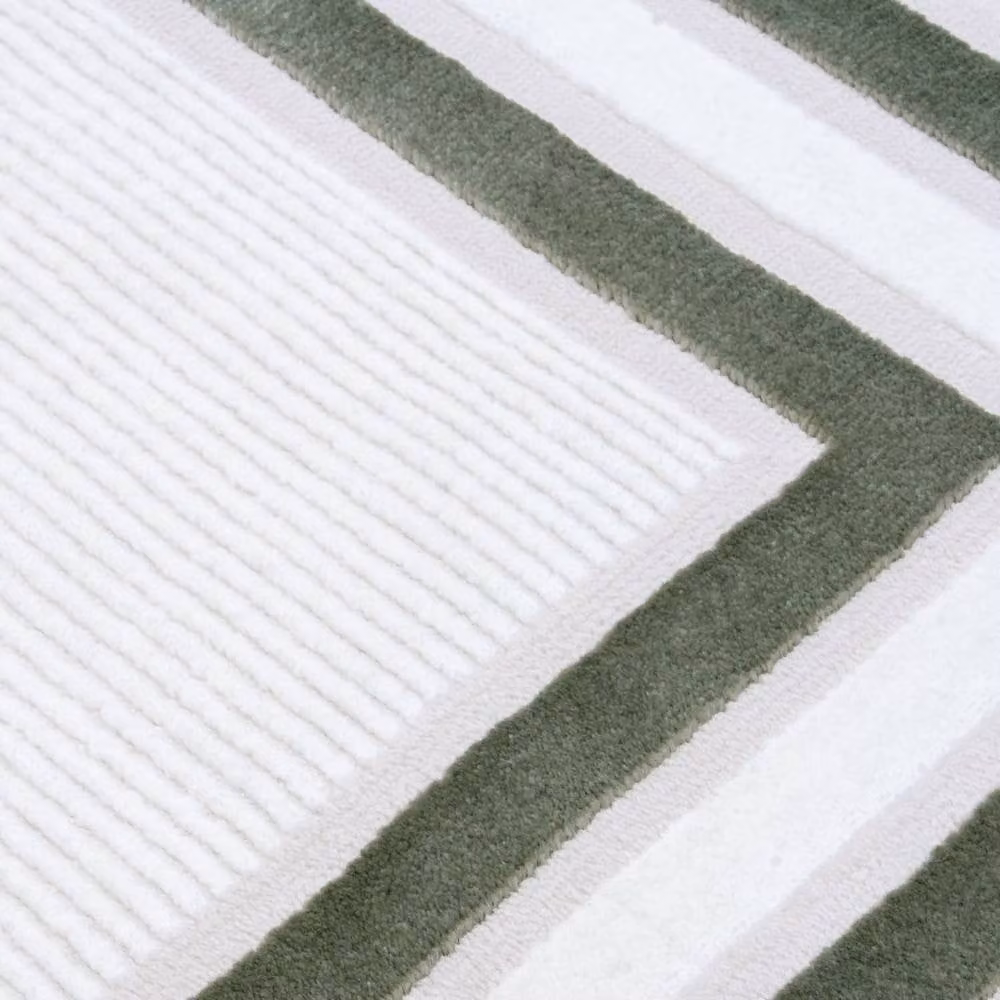 THE RUGS Carmel Bordered Area Rug in Green and White, W/D/H: 170 x 120 cm – 2