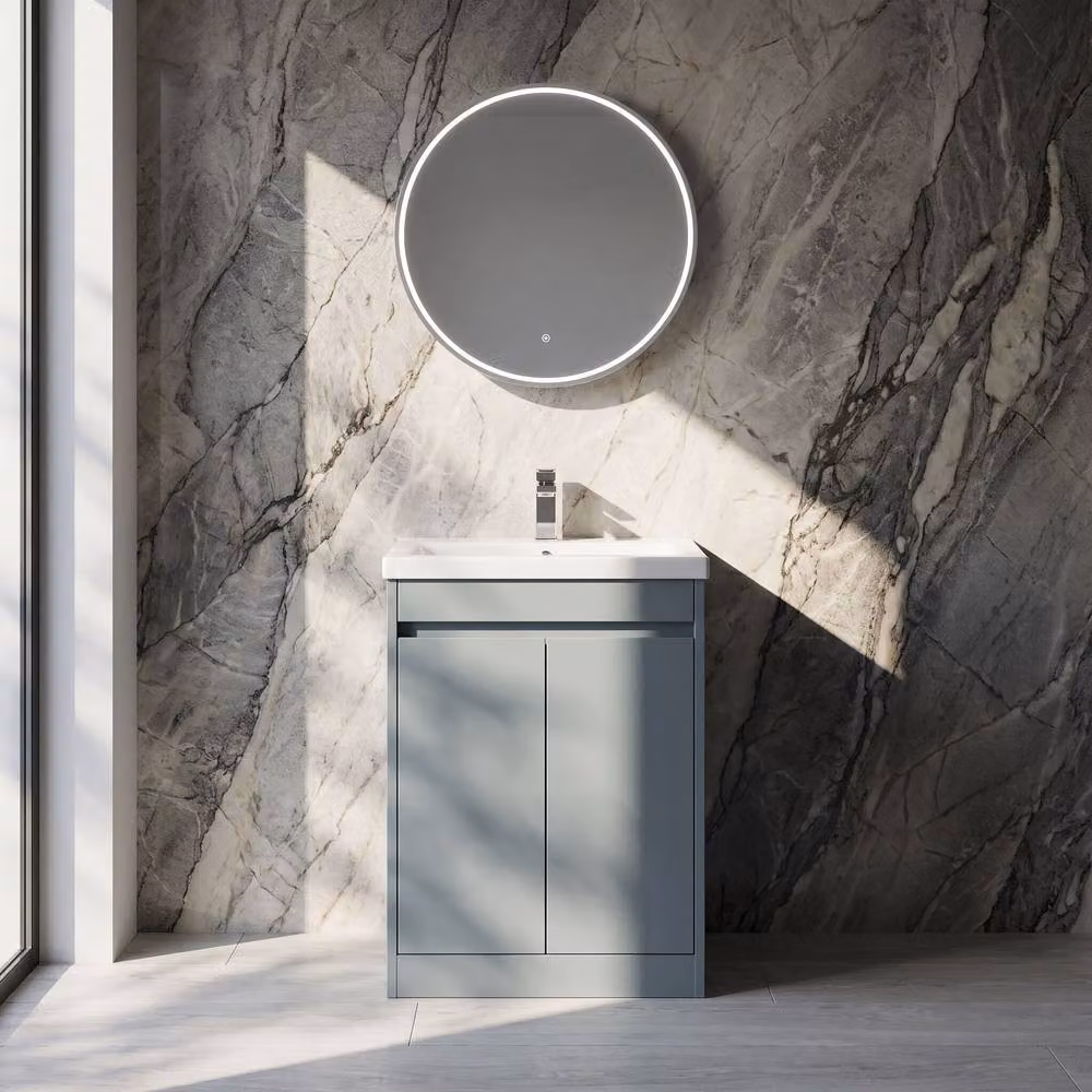 Balterley Chartley 2 Door Freestanding Bathroom Vanity Unit with Mid Edge Basin, Coastal Grey, W/D/H: 62.0 x 39.5 x 83.5 cm – 4