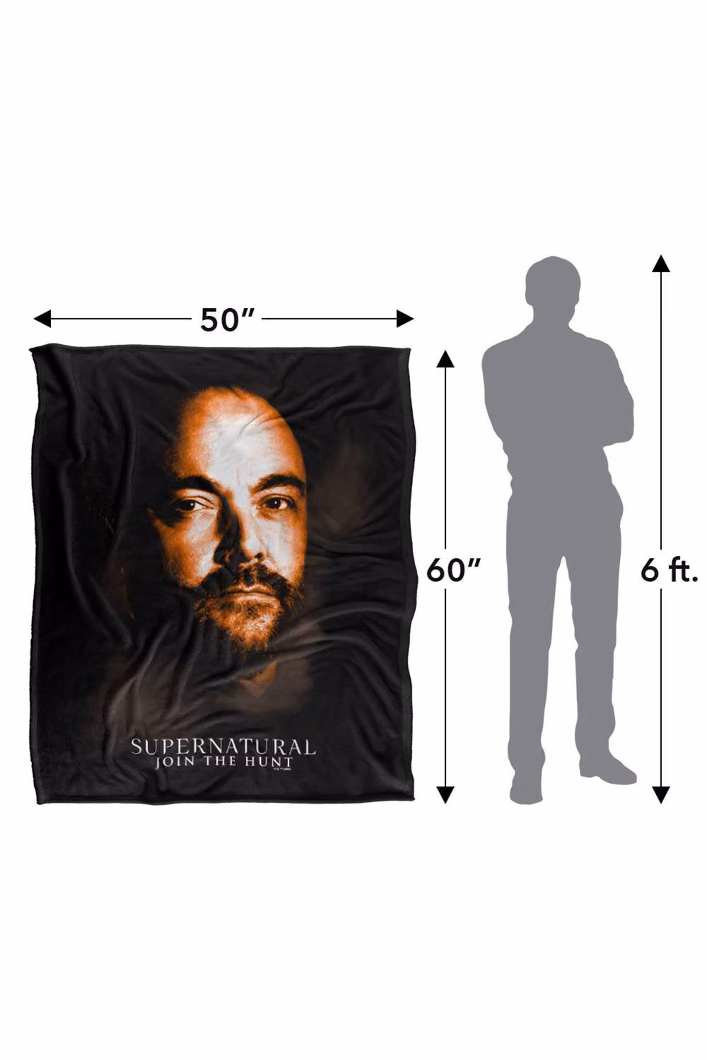 LOGOVISION Supernatural Crowley Portrait Silky Touch Super Soft Fleece Throw Blanket, Multicolour, W: 152 cm, D: 127 cm – 8