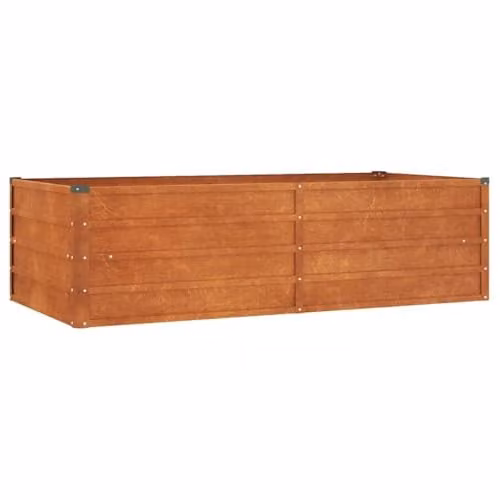 vidaXL Corten Steel Raised Garden Bed in Bronze/Brown, W: 160 cm, D: 80 cm, H: 45 cm – 1