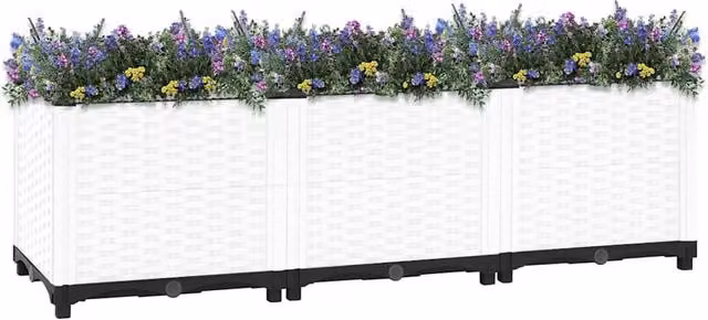 Berkfield Home White Polypropylene Raised Bed W/D/H: 120 x 40 x 38 cm – 1