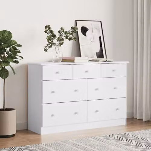 vidaXL ALTA Solid Pine Wood Chest of Drawers in White – 2