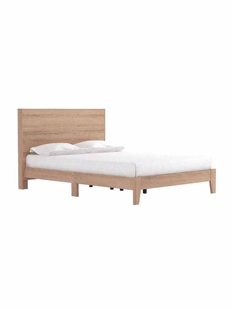 Camberley Modern King Bed in Brown Engineered Wood W/D/H: 180 x 160.3 x 211.9 cm