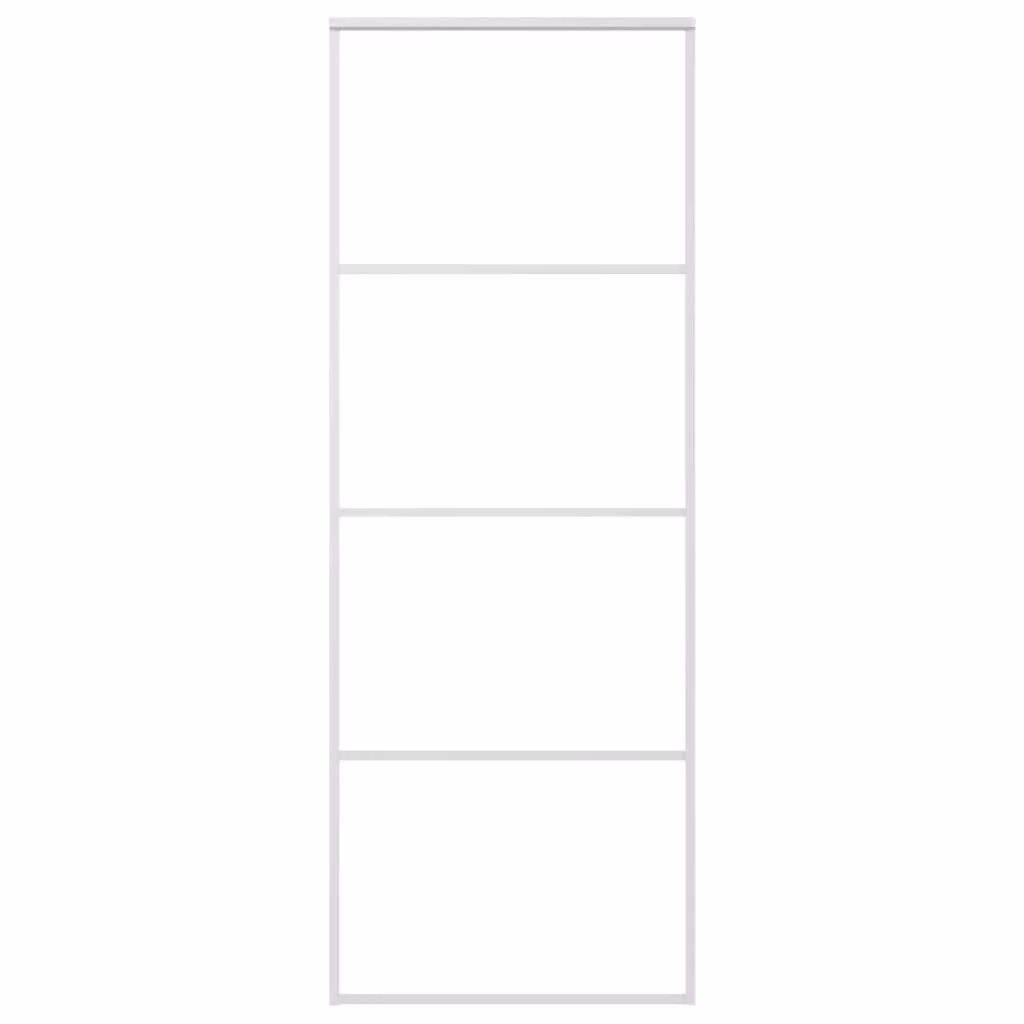 Berkfield Home Modern Sliding ESG Glass and Aluminium Door, White, W: 76 cm, H: 205 cm – 2